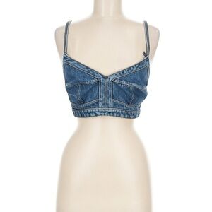 Alexander McQueen Blue Denim Crop Top